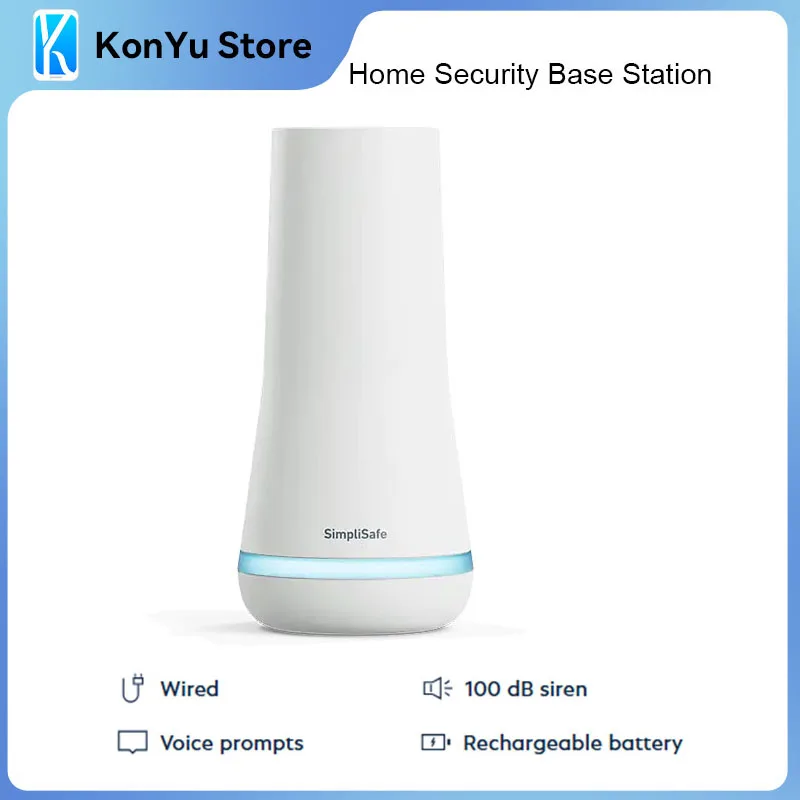 

SimpliSafe Gen3 BS3W Base Station System Core Hub Links Controls Sensors Cameras 100 dB Siren 24/7 Monitoring Center Compatible