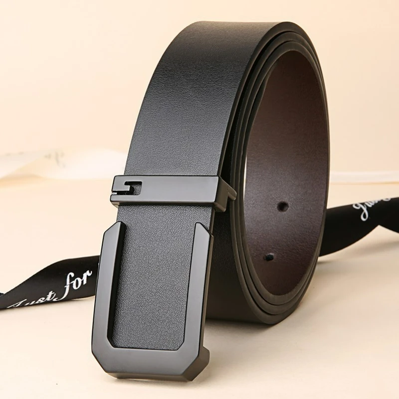 Men's Leather Smooth Buckle, Young Student Belt designer belt belt men free shipping