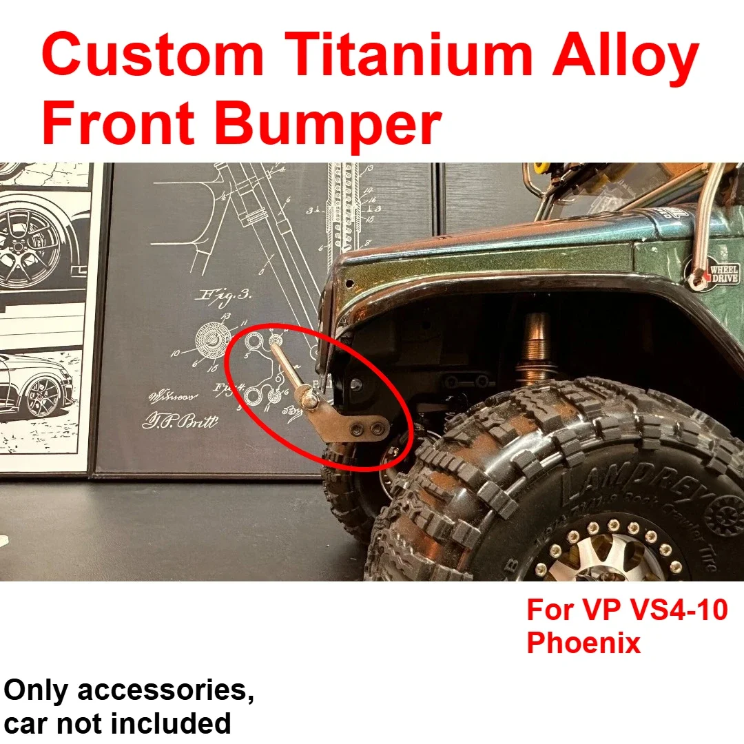 RC Off Road Crawler Titanium Alloy Front Bumper Custom Model Number For 1/10 VP VS4-10 Phoenix Decorative Styling Upgrade Parts