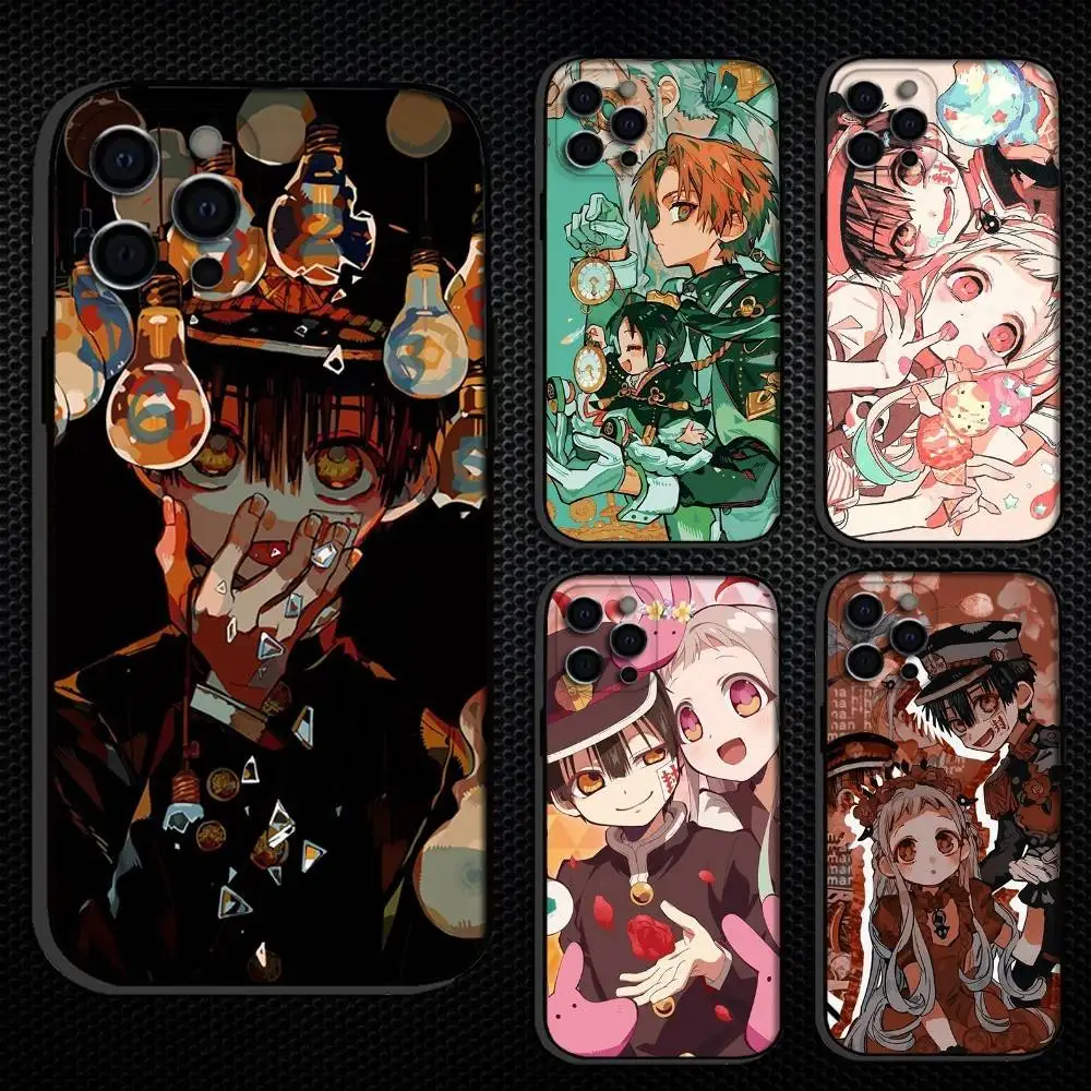 

T-Toilet Bound Hanako Kun Anime Phone Case For iPhone 16,15,14,13,12,11 Plus,Pro Max, Others Soft Black Cover