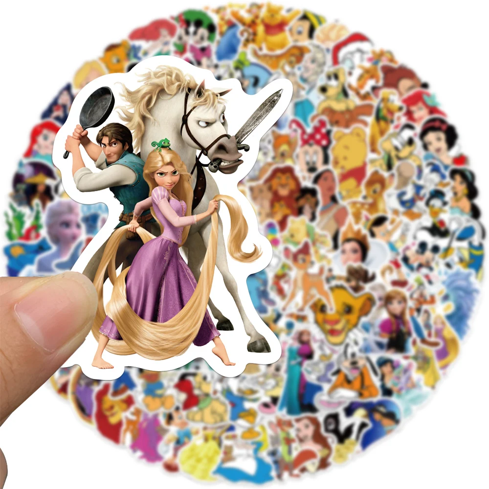 10/30/50PCS Mix Disney Cartoon Micky Winnie Princess Stickers Graffiti Decals For Skateboard Phone Laptop PVC Sticker Kids Toy