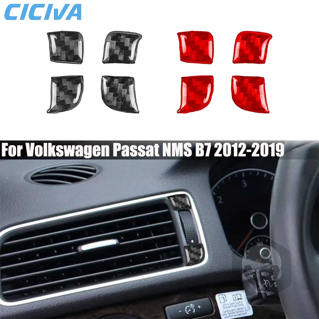 

Carbon Fiber Car Accessories Dashboard Side Air Vent Interior Cover Modified Trim Sticker For Volkswagen Passat NMS B7 2012-2019