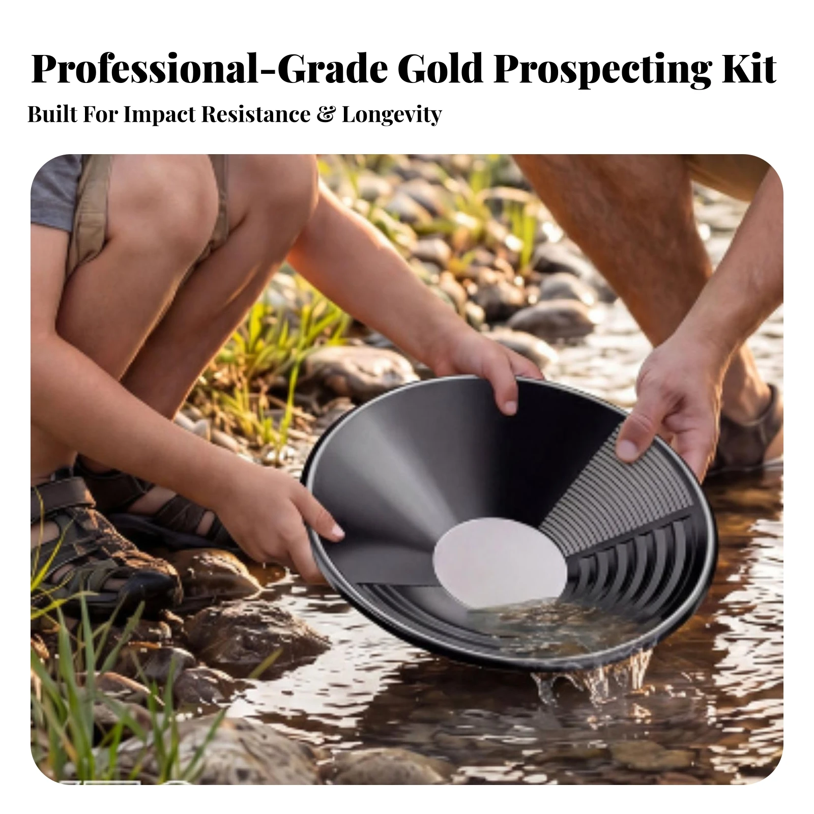 3 Pieces Panning Basin Portable Sediment Separator Basin Compact Set for Prospectors, Outdoor Prospecting, Treasure Hunting