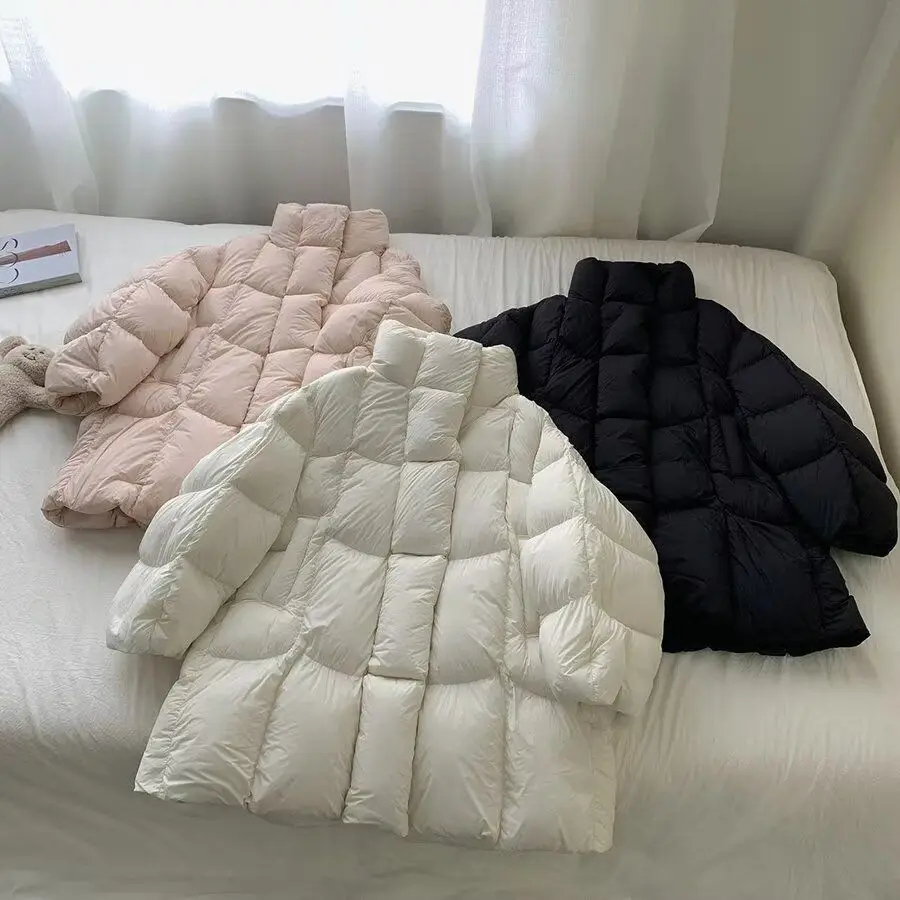 

Корейская простая куртка-пуховик с воротником-стойкой, мягкая, из хлопка, для мужчин и женщин, осенне-зимняя, свободная, повседневная, теплая, хлопковая куртка