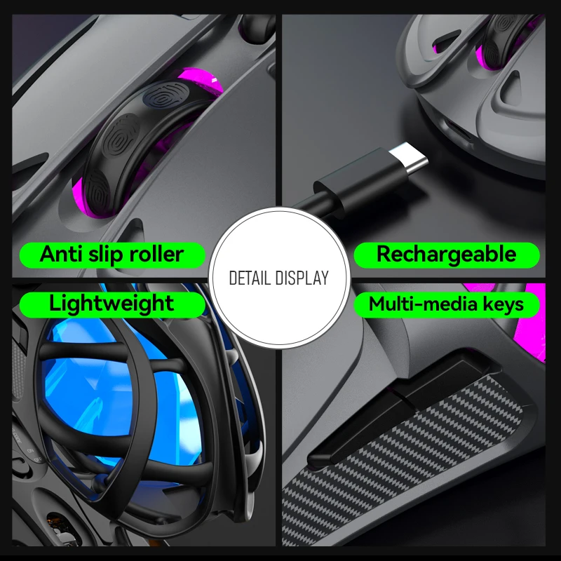 

X10 Wireless Gaming Mouse Triple-mode BT/2.4G/Wired Mice Hollow Design 1K Return Mouse 10000DPI 7 Buttons for PC/Laptop