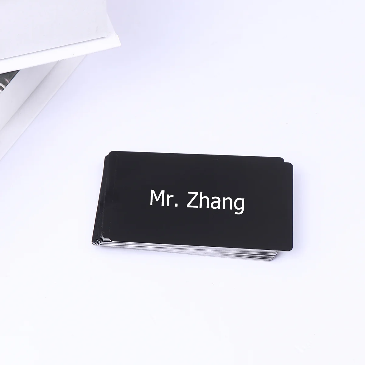 

50 pcs 0.2Mm Thin Black Anodized Aluminum Laser Engraved Business Card Diy Nameplate Cnc Carving Rounded Bendable Blank Credit