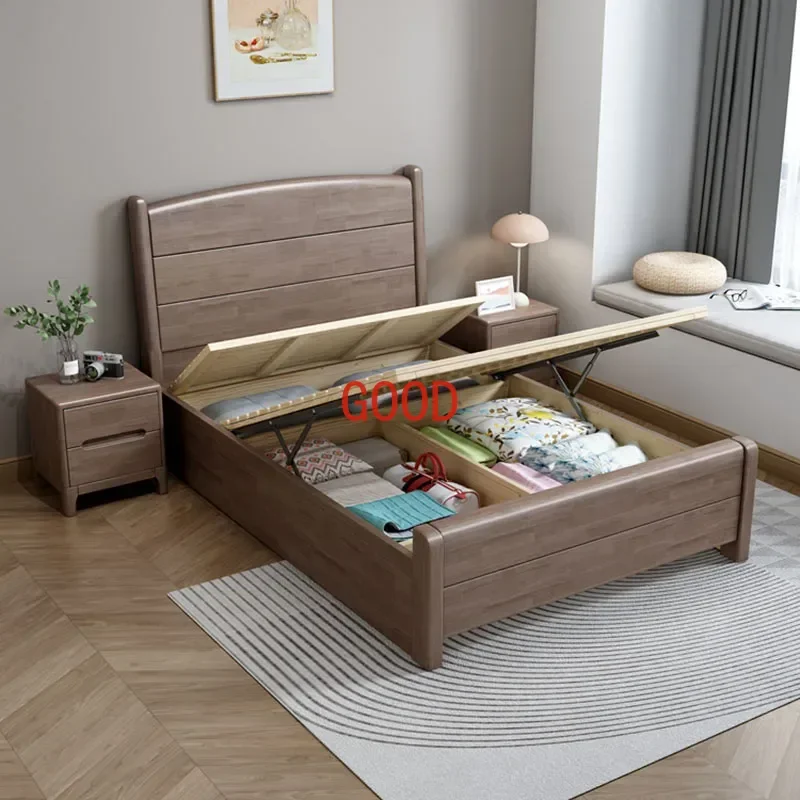 Luxury Modern Bed Aesthetic Vintage Marriage Lounger Bed Japanese Multifunctional Cabeceira De Cama Box Casal Room Furniture