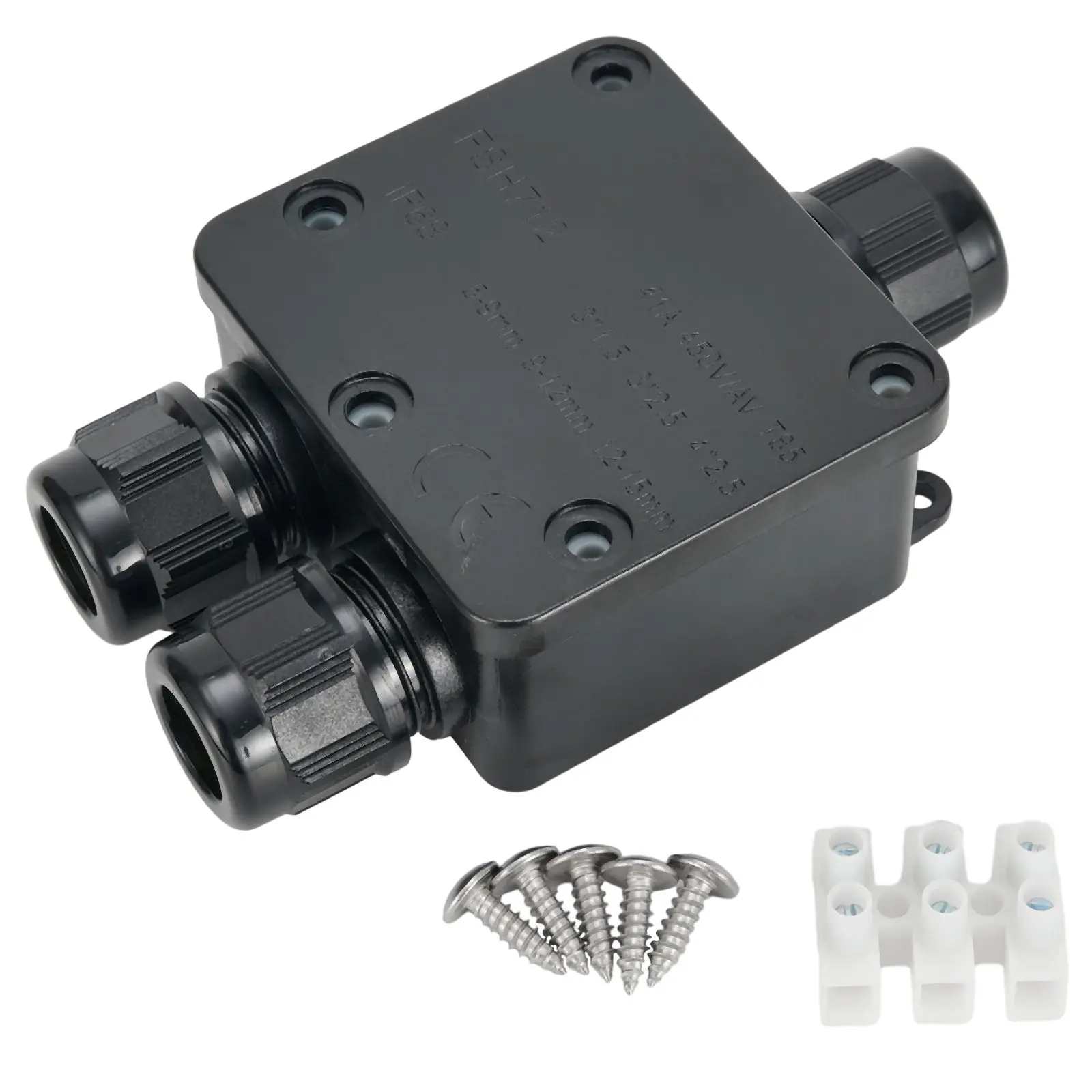 Boîte de connexion boîte de jonction étanche 3 voies 450V 54mm * 29mm * 27mm connecteur de câble terre IP68 extérieur pour intérieur
