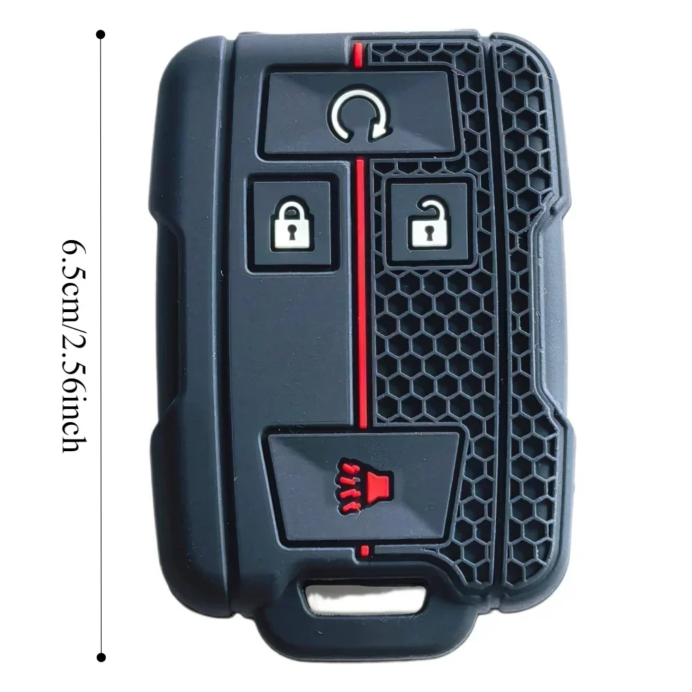 Silicone Car Key Cover Case Fob for Chevrolet Suburban Silverado GMC Terrain Yukon Tahoe Sierra Smart Auto Accessories Key Ring view 6