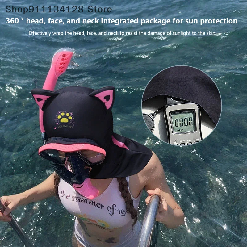 

Плавание Дайвинг Facekini УФ-защита от солнца Полнолицевая маска для головы и шеи Эластичная шапочка для плавания для дайвинга Одежда для водных видов спорта