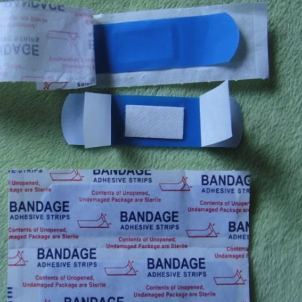 100pcs Skin Cut Adversive Strips Food Grade Blue Medical Adhesive Strips Waterproof Anti-infection Unisex for Hotel Chef