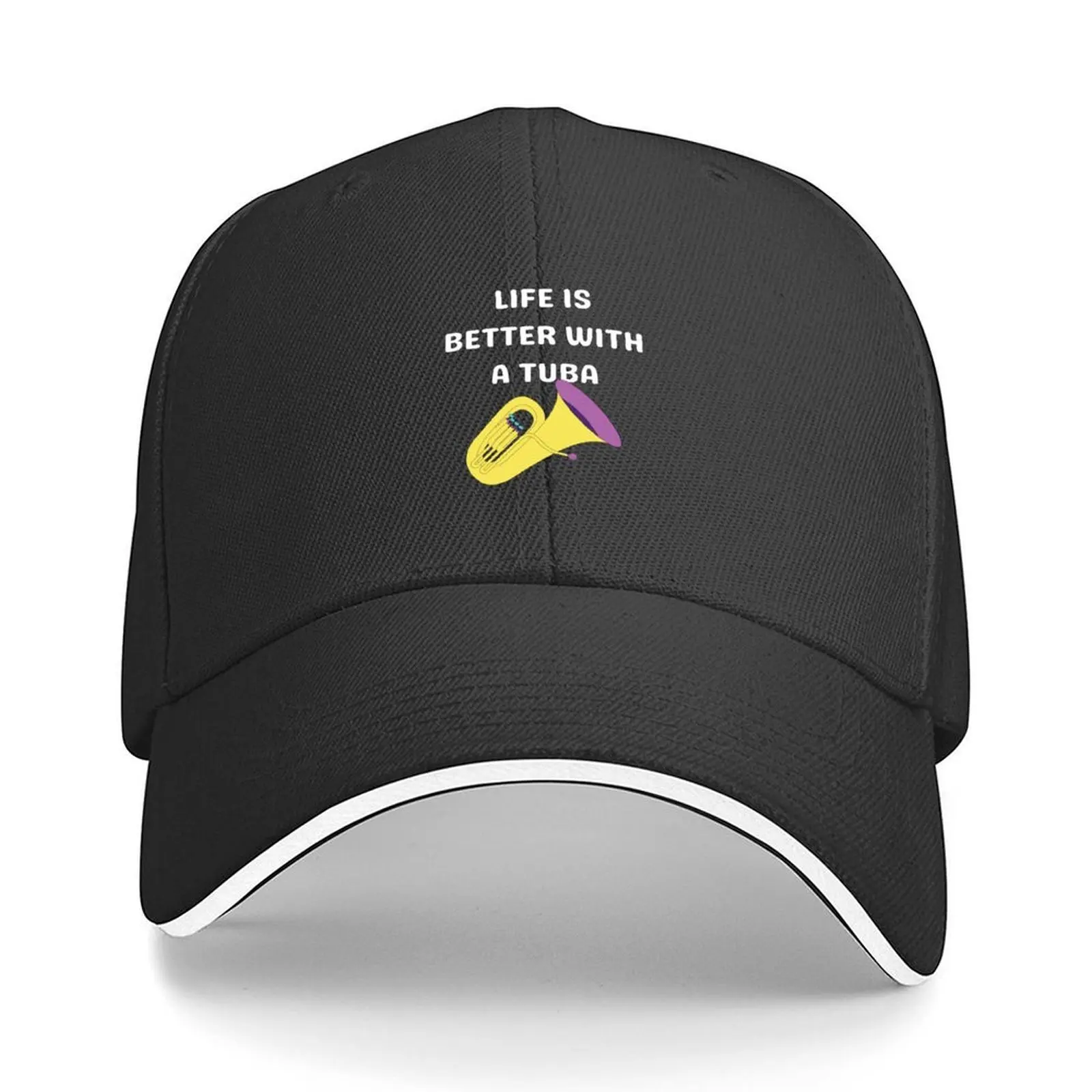 

Life is better with a tuba Baseball Cap golf hat genuine Custom Cap Bobble Hat dad hat Men Golf Wear Women's