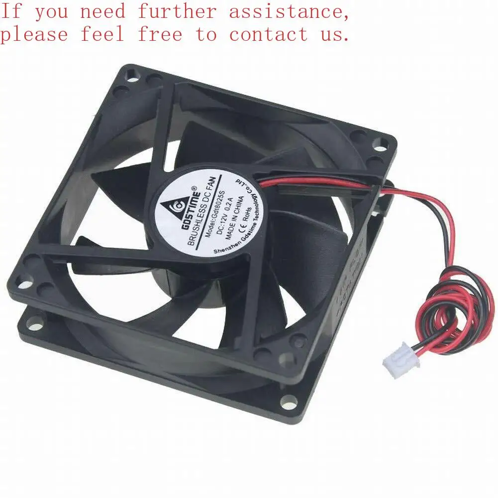 

Охлаждающий вентилятор постоянного тока 12 В 80 мм, 2 контакта, 43,6 куб. футов в минуту, 80 мм x 25 мм для компьютерного принтера процессора Gdl8025S-