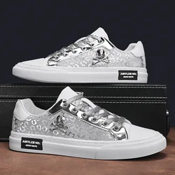 Bling Skateboard Shoes for Men Flats Sport Shoes Zapatillas Hombre Lightweight Comfortable Leather Fashion Shoes Male Sneakers
