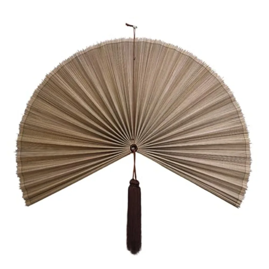 

Bamboo Wall Fan - Handwoven Bamboo Wall Decor, Japanese Wall Hanging Fan for Bedroom, Fireplace, Natural Asian Wall Art for Boh