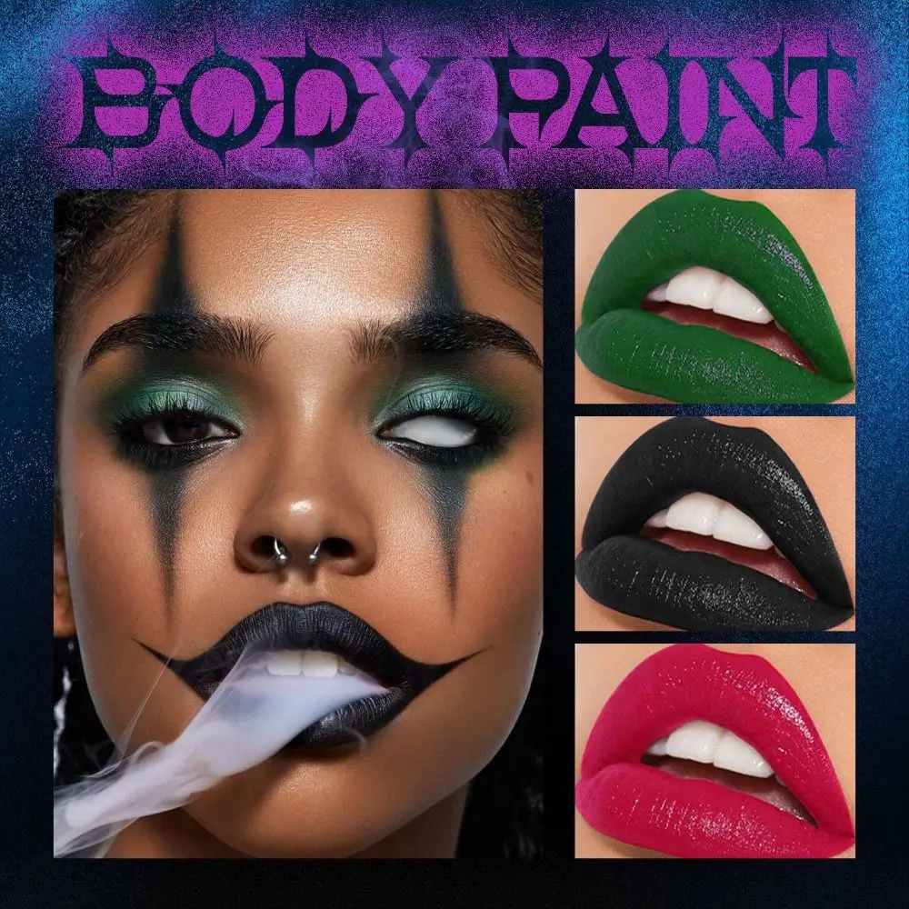 4Pcs/Set Halloween Colorful Matte Lipstick Set Soft Mist Long-Lasting Paste Face & Body Paint Sticks Easy To Clean Long Lasting