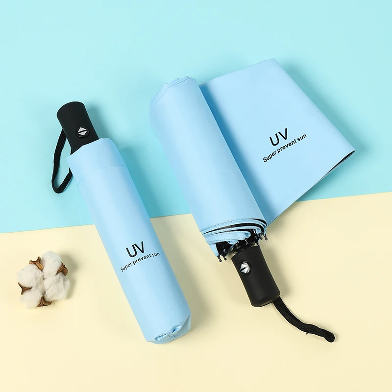 pretty umbrella for the sun mini uv umbrella automatic folding sunlight blocking umbrella Portable Both sunny rainy Vinyl shade