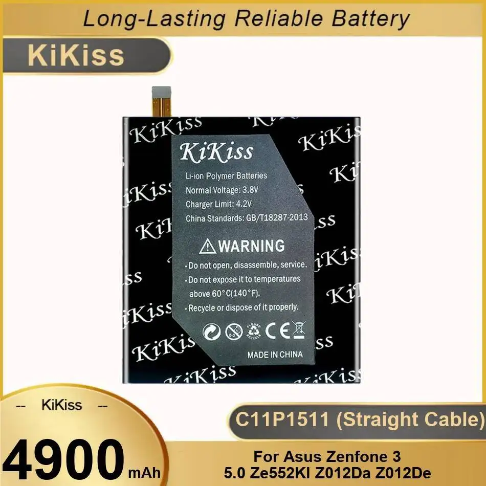 

Аккумулятор мобильного телефона C11P1511, прямой маленький кабель 4900 мАч для Asus Zenfone 3 5,0 Ze552kl Z012da Z012de