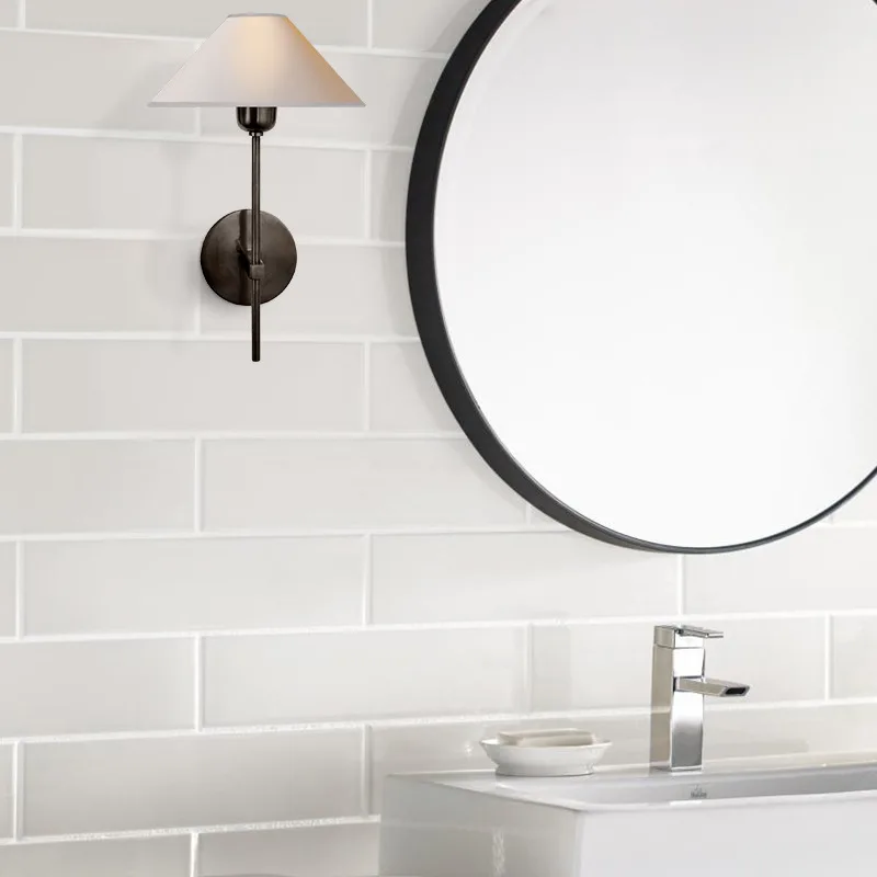 All Copper Fabric Wall Lamp Background Wall Personalized Simple Decorative Lamp Bathroom Corridor Living Room Luxury Wall Lamp