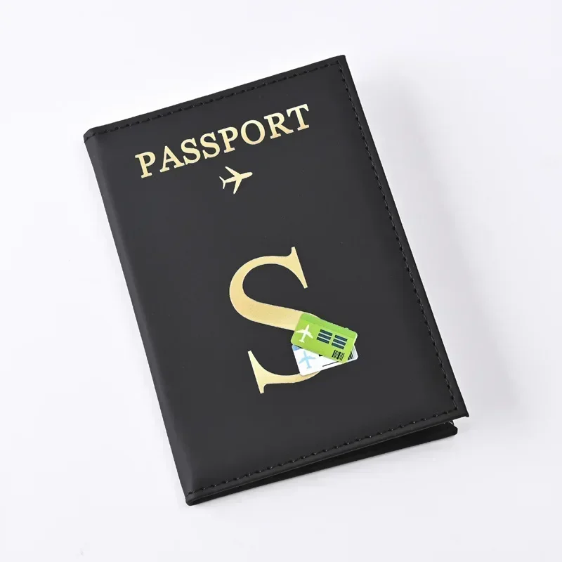 

Fashion Letter Printed Leather Passport Cover Ticket Clip Credit Card Holder for Men Women Passport Holder