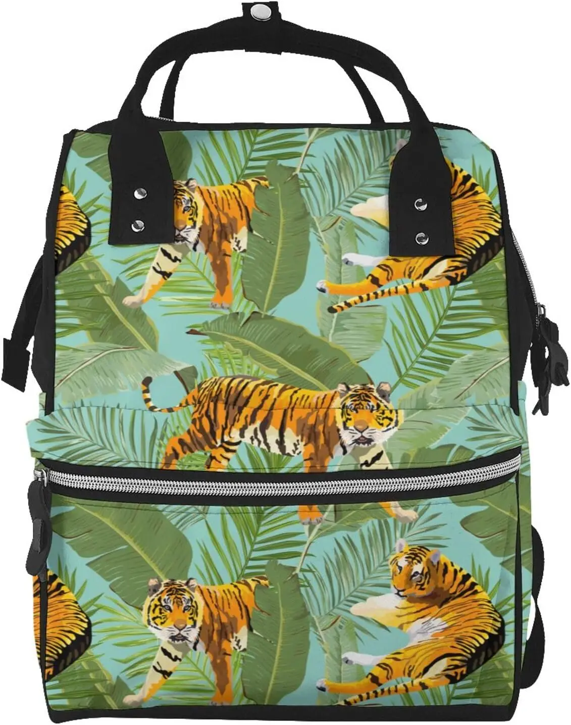 

Tiger Leaves Diaper Bag Backpack for Women Large Capacity Nappy Bag Multifunction Waterproof Mummy Backpacks for Mom Dad Essenti