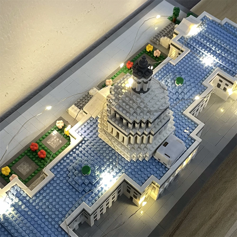 Capitol Building Model Micro Mini Building Blocks Toy: Complex Architectural Models, Creative Puzzle Assembly, Ideal Birthdays