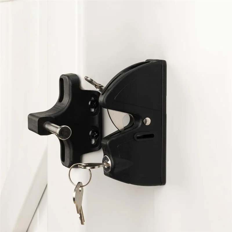 AS60-Key Lockable Self Locking 2 Sided Gate Latch For Outdoor Gates, Fence Lock, Door Lock Key