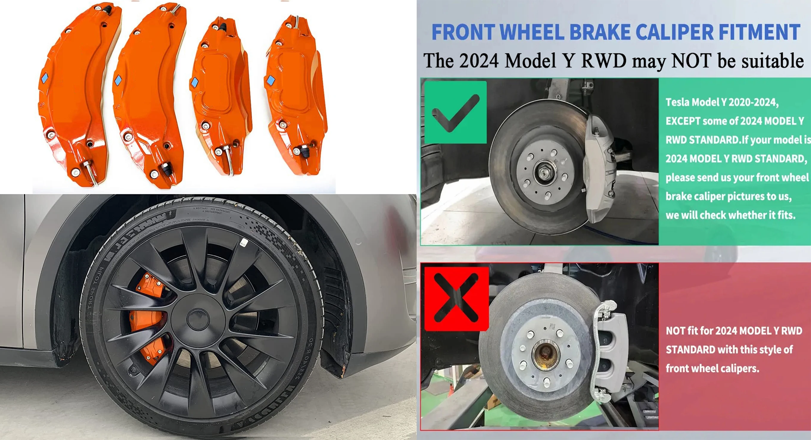 テスラ モデルY 2020 2021 2022 2023 2024用ブレーキキャリパーカバー