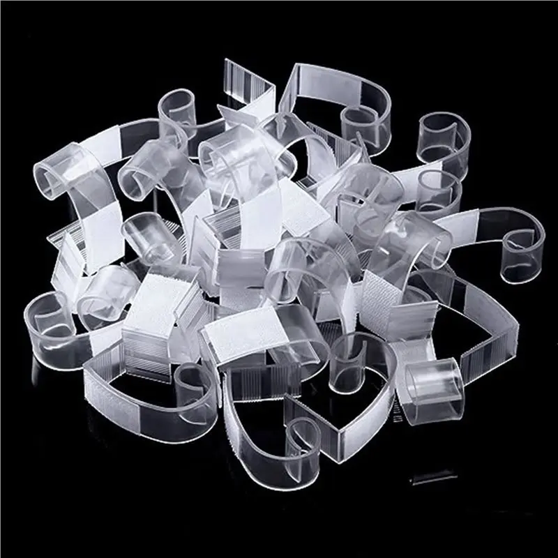 AB47-75 Pieces Table Skirting Clips Plastic Tablecloth Clips With Hook And Loop For Meeting Party Indoor Outdoor Events
