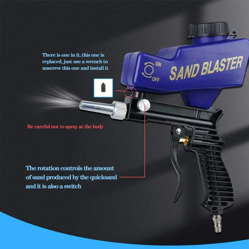 Sandblasting Machine Kit Portable Power Sander Handheld Rust Remover Sandblasting Equipment For Cleaning Polishing Restoration
