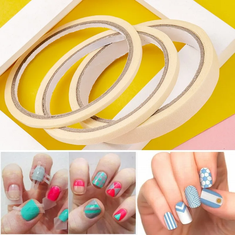 3PC/Set Nail Art Tape Roll Wrap Adhesive Decoration Edge Guide Tip Manicure Tool Stripe Creative Mask Pattern DIY Strip Sticker