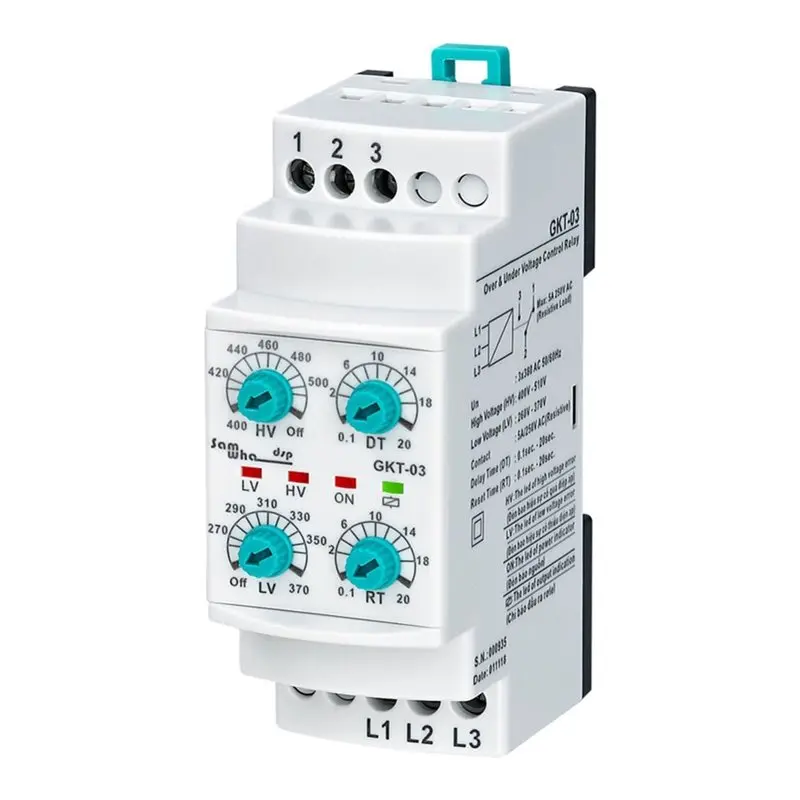 A63K-GKT-03 Protection Relay 3X380v AC 50/60HZ Non Neutual Three Phase Under&Over Voltage Control Relay Module