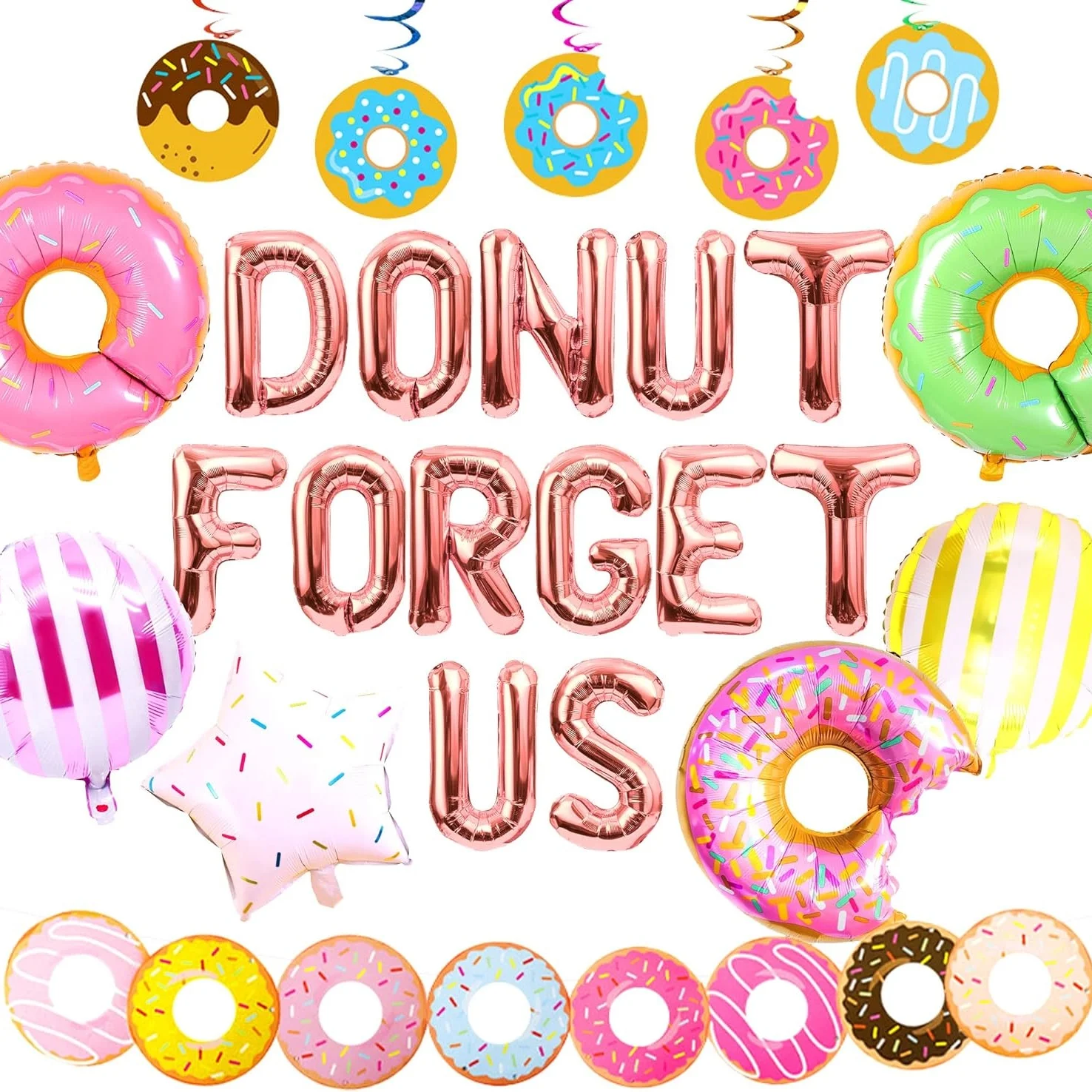 LaVenty 25 PCS Donut Forget Us Party Decoration addio Decor carriera cambia addio al nubilato decorazioni per feste di pensionamento