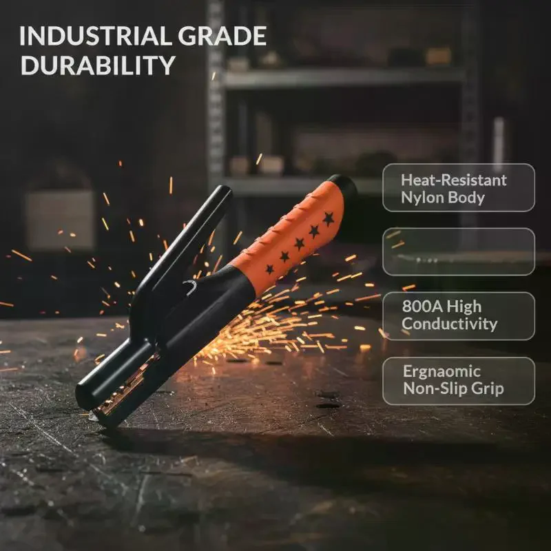 Heat Resistant Welding Electrode Holder Heavy Duty Anti Scald Non Slip Grip for Commercial Welding Processing Jobs
