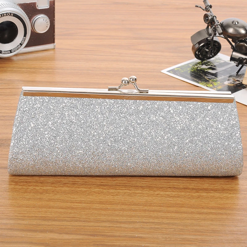 Women Glitter Clutch Purse Evening Party Wedding Banquet Handbag Shoulder Bag