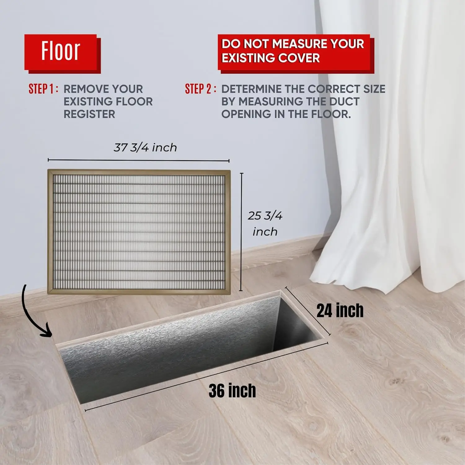 Duct Opening | Return Air Floor Grille Vent Cover Grill for Floor | Brown | Heavy Duty