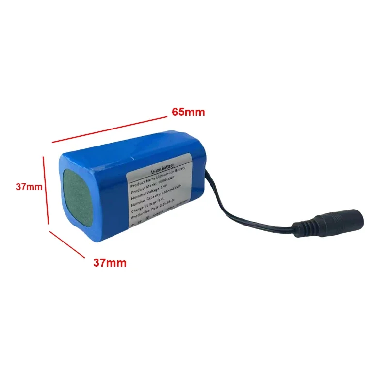 2S2P 7.4 V 6.0AH 18650 battery pack suitable for remote control fish locators, bait, boats, spare parts, toy accessories