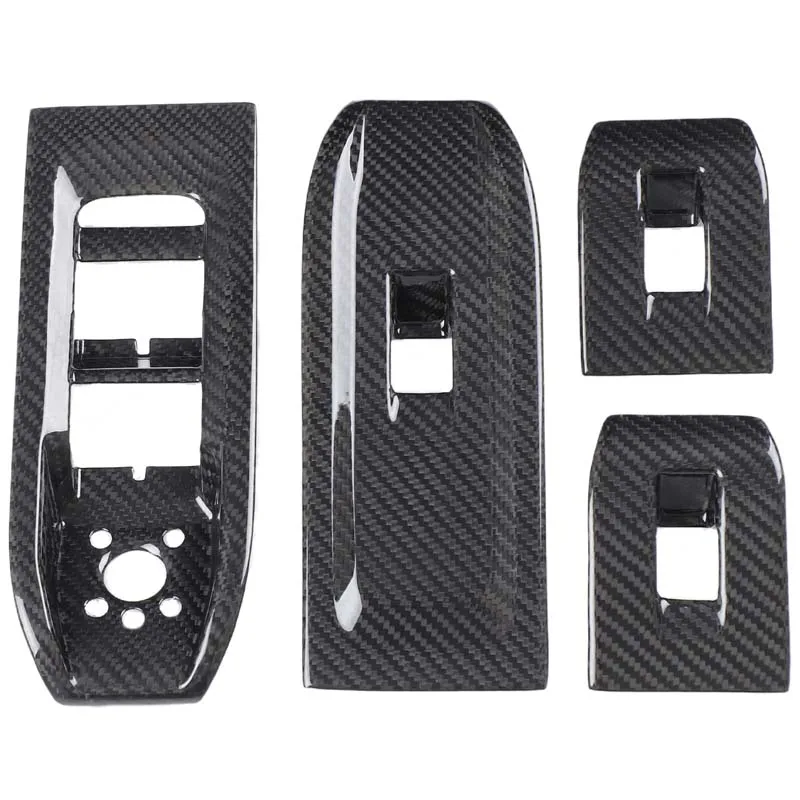 

For Lamborghini URUS 2018-2021 Real carbon fiber Car Window Glass Lifting Button Decorative frame Car Interior Accessories