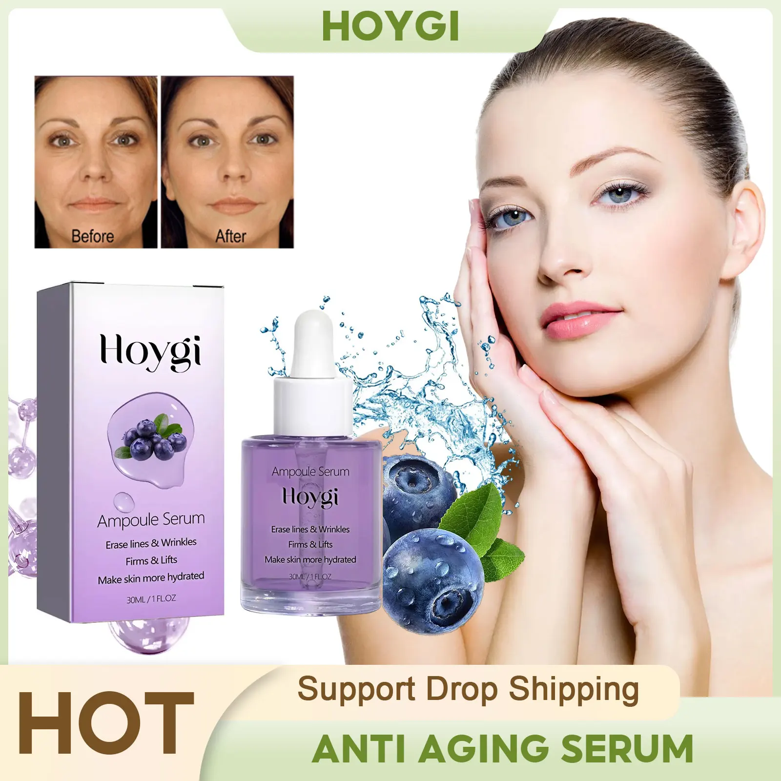 Anti Aging Serum Reduce Fine Line Firming Lifting Wrinkle Removal Lighten Dark Spots Repair Moisturize Whitening Ampoule Essence