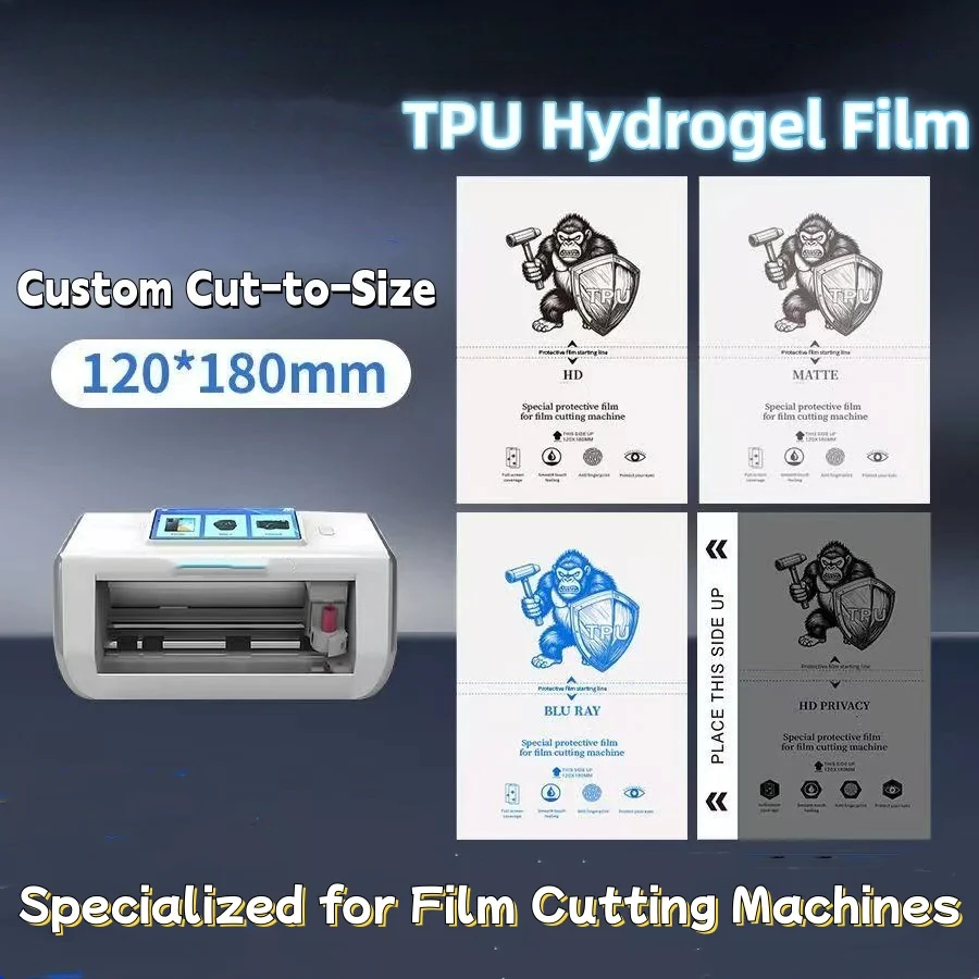 Cutting Machine Film TPU HD/Anti-Blue-Ray/Matte Hydrogel Films Privacy-Protection Film Cutter-Cut for Straight & Curved Screens