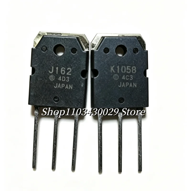 2 paires de MOSFETs de puissance audio 2SK1058 K1058 2SJ162 J162 N/P-Channel 160V 7A TO-3P pour amplificateurs HiFi