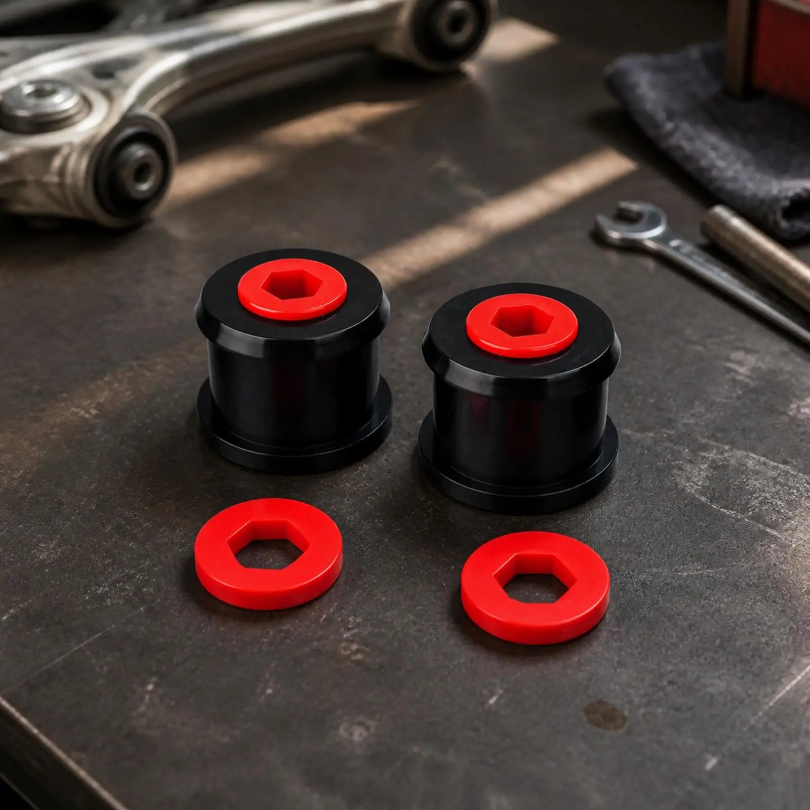 2 Pieces Hanging Parts Replacement Rear Hanging Control-Arm Bushing with Mounting Components for Automotive Enthusiasts