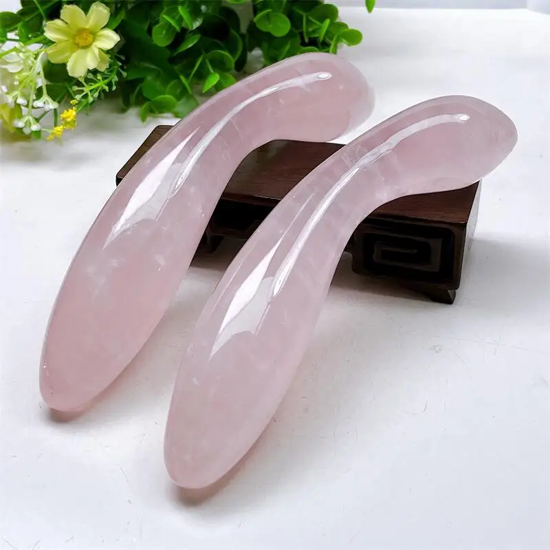 Large Size Natural Rose Quartz Crystal Massage Penis Wand Gemstone Yoni for Women 1pcs Health Smooth Polished