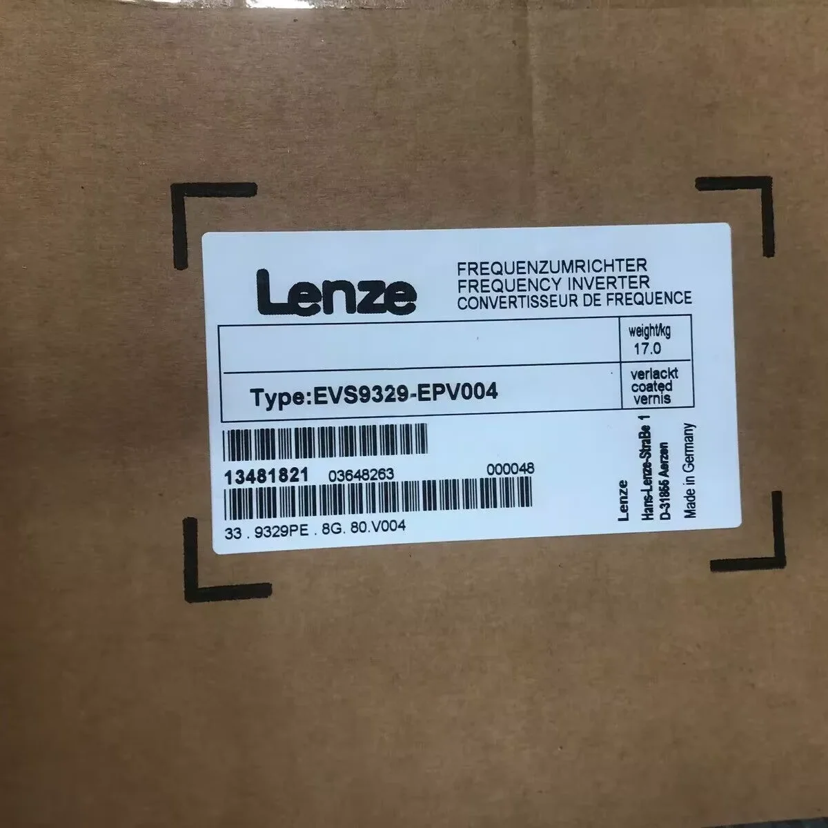 

Lenze Drive EVS9329-EPV004 Servo Drive Controller Model Frequency Converter EVS9327-EP EVS9326-ETV004 EVS9325-EI EVS9325-EPV004