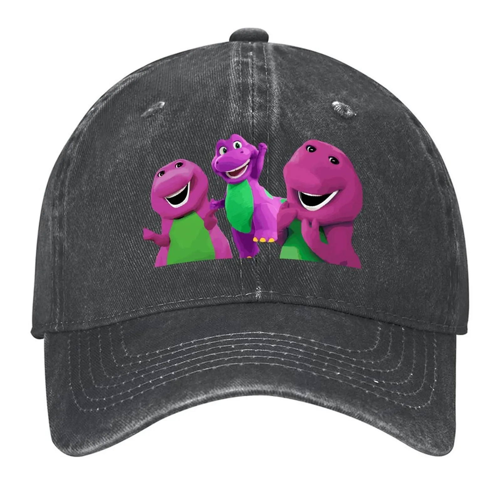 

Cute barney the dinosaur cartoon Baseball Cap foam party Hat Thermal Visor Custom Cap Visor Women's Golf Clothing Men's