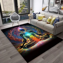 Rainbow 7 Chakra Yoga Meditation Soft Carpet Rug for Home Living Room Bedroom Sofa Doormat Decor,Area Rug Non-slip Floor Mat