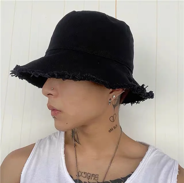 Owen Seak Men Cap Gothic Autume Casual Women High Street Black Bucket Fisherman Hat