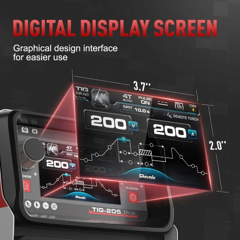 ANDELI LCD Smart Tig-205 Pro 9 في 1 AC DC HF TIG Pulse Cold MMA ماكينة لحام TIG متعددة الوظائف من الألومنيوم #5