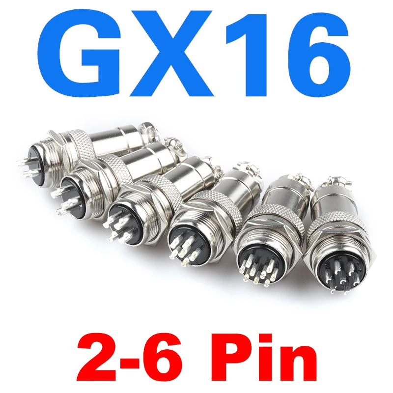 1 Set GX16 Male & Female Electrical Connector 2/3/4/5/6 Pin Aviation Socket Plug Wire Panel Electric Scooter eBike Charger Plug