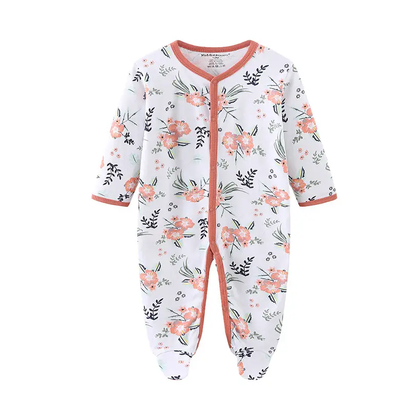 Kiddiezoom Four Seasons Classic Unisex Long Sleeve Casual 100%Cotton Baby Boy Girl Rompers Fashion Soft Newborn Clothing